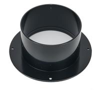 Volakebeing Conector de brida de tubo recto ABS, accesorio de escape de conducto de ventilación, negro, tamaños de 100 mm/125 mm/150 mm, uso montado en la pared (100 mm)