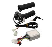 Volakebeing Controlador de motor cepillado de 24 V, 36 V, 48 V, con juego de agarre del acelerador para scooter eléctrico y bicicleta eléctrica, potencia de 250 W, 350 W, 500 W, 1000 W, acero negro