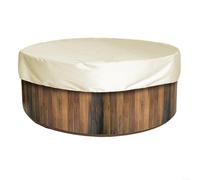 Volakebeing Cubierta redonda para bañera de hidromasaje al aire libre 190T tela recubierta de plata, protector de piscina de spa, impermeable, resistente a los rayos UV, a prueba de polvo, con borde