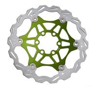 Volakebeing Freno de disco flotante de acero inoxidable para bicicleta de montaña, 160 mm de diámetro, instalación de 6 agujeros, compatible con sistemas de freno de aceite, denso (verde 160)