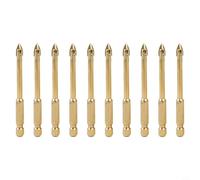 Volakebeing Juego de 10 brocas hexagonales de punta de lanza de 6 mm para azulejos de cerámica, mármol, vidrio, madera, metal, para punta de carburo recubierto de estaño, juego de herramientas de