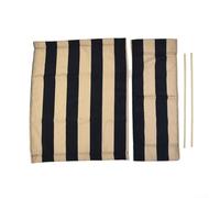 Volakebeing Juego de funda de lona para silla de directores, color azul marino y blanco, kit de asiento casual para sillas de jardín, barra redonda, tela de poliéster plegable (1 juego)