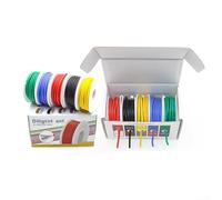 Volakebeing Kit de alambre eléctrico de silicona suave de 5 colores con cobre estañado, aislamiento flexible para proyectos de bricolaje y electrónica (B-28AWG)