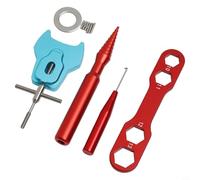 Volakebeing Kit de extracción de pines de rodamiento de aleación de aluminio para mantenimiento de carrete de cebo, 4 pulgadas, juego de herramientas de desmontaje con llave hexagonal y limpieza