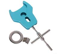 Volakebeing Kit de extracción de pines de rodamiento de aleación de aluminio para mantenimiento de carrete de cebo, 4 pulgadas, juego de herramientas de desmontaje con llave hexagonal y limpieza (azul