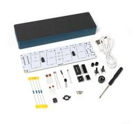 Volakebeing Kit de soldadura de reloj digital colorido para proyectos electrónicos de bricolaje, reloj despertador RGB de 4 dígitos con fecha y pantalla, control de luz y (azul)