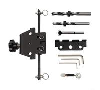 Volakebeing Kit de taladro 3 en 1 con guías de 8/10/15 mm, abrazadera ajustable y escala de precisión para perforación de agujeros de bolsillo, unión de madera, fabricación de gabinetes, muebles