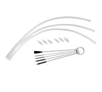 Volakebeing Kit de tubos de leche para cafetera automática con conectores HP1 y HP3, tubos transparentes de PE y PC, compatible con boquilla de espuma fina, incluye cepillo de limpieza profesional (A)