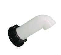 Volakebeing Manguera de drenaje de extensión de tanque IBC de 2 pulgadas, codo de 90°, boquilla de tubo guía de flujo, accesorio de válvula para contenedor de 1000 L, plástico blanco y negro, fácil de