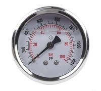 Volakebeing Manómetro 0-100 Bar Glicerina Lleno 60mm Dial Hidráulico Sistema de Agua Neumático Conexión M14x1.5 Acero Inoxidable Manómetro de Vacío Industrial (0-100Bar)
