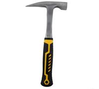 Volakebeing Martillo geológico de exploración minera - Púa de acero 45 resistente con cabezas planas y puntiagudas - Mango ergonómico antideslizante para mampostería y construcción (A)