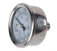 Volakebeing Medidor de lavado a presión M14, conector rápido, acero inoxidable, doble dial 0-6000 PSI, relleno de glicerina, resistente para lavadoras eléctricas de gas (0-3500 PSI)