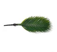 Volakebeing Palmera artificial con 9 cabezas, hojas de plástico verdes tropicales realistas para decoración de dormitorio, tamaño del follaje 35 x 20 cm, incluye ramas y tallos para (verde oscuro)
