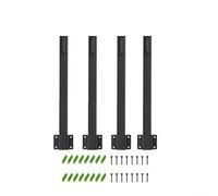 Volakebeing Paquete de 4 postes de luz colgantes de metal negro con ganchos de soporte de clip, montaje de poste al aire libre para jardín, patio, terraza, valla o pared, ahorro de espacio