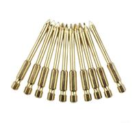 Volakebeing Para brocas de carburo de cerámica y vidrio de 6 mm para taladro manual eléctrico, aleación superdura recubierta de oro, vástago de 72 mm, 4,5 mm, cabeza cruzada para espejos