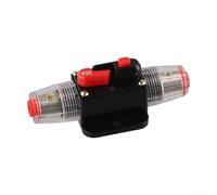 Volakebeing Para disyuntor automático en línea de 12 V-24 V CC con interruptor de fusible de reinicio manual, lengüetas de alambre de calibre 8-12, cubierta impermeable, para sistemas de audio de
