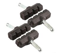 Volakebeing Pastillas de freno de bicicleta de 55 mm, bloques de poste de rosca, zapatos de freno en V, 4 pares de goma negra, construcción ligera, potencia de frenado fiable, resistente a la