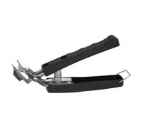 Volakebeing Pinzas de acero inoxidable con mango antiquemaduras para platos calientes, abrazadera de utensilios de cocina a prueba de quemaduras para cuencos, platos, ollas, color negro, 110 g