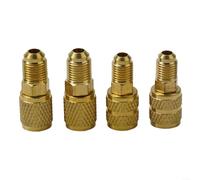 Volakebeing R410a Juego de adaptadores de latón 5/16 SAE F acopladores rápidos a 1/4 SAE M Flare y 5/16 SAE M a 1/4 SAE F conectores para herramientas de aire acondicionado R410
