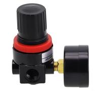 Volakebeing Regulador de presión del compresor de aire con manómetro 1/4 para puerto NPT 20-100 PSIG, kit de control ajustable, soporte de montaje en pared, sistema neumático industrial