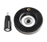 Volakebeing Rueda de mano de 63 mm de diámetro y 8 mm de diámetro para fresadora, amoladora de torno con mango giratorio, herramienta industrial de construcción de metal de plástico negro