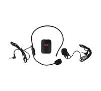 Volakebeing Sistema de micrófono de auriculares inalámbricos, rango de 8 hs/165 pies y micrófonos de solapa Lavalier 2 en 1 para altavoz, PA, mezclador de audio, enseñanza, predicación, hablar en