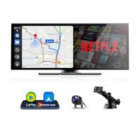 Volam 10.25 Pulgadas Pantalla Coche Inalámbrico Carplay Compatible con Netflix/Youtube,Carplay y Android Auto,Pantalla para Coche con 1080P Cámara de Marcha atrás,Navegador GPS,2.4G/5G WLAN Bluetooth