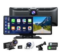 Volam 9,26 Pulgadas Pantalla Carplay Coche con 2,5 K Cámara de Salpicadero de Coche, 1080P Cámara Trasera, A-pple Carplay Inalambrico Android Auto, Mirror Link, Navegación, G00gle, Siri, FM, AUX