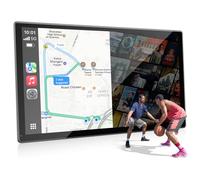 Volam 9''Pantalla Inalámbrica CarPlay y Android Auto con Netf1ix/Y0uTube Integrados,Cámara Trasera Navegación Siri/G00gle Asistencia Actualización FM Compatible con iOS 10+ Android 11+