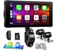 Volam Carplay Android Auto para Moto, Pantalla para Moto 2K+1080P dashcam Delantero Trasero, Carplay Inalambrico para Motos con 5,5 Pulgadas Pantalla Táctil, Navegación GPS, Siri/G00gle, App, TF 64GB