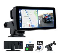Volam Pantalla Carplay Coche con CarPlay y Android Auto, 6.86 Pulgadas Pantalla Coche con Dashcam Frontal 2.5K Cámara, Cámara Trasera 1080P, Bluetooth,Mirror Link, Navegación,Siri,G00gle
