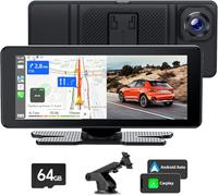 Volam Pantalla Carplay Coche con CarPlay y Android Auto, 6.86 Pulgadas Pantalla Coche con Dashcam Frontal 2.5K Cámara, Bluetooth, Mirror Link, Navegación, Siri,G00gle