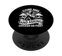Volando Alto y preguntando a un Asistente de Vuelo de Pollo o Pescado PopSockets PopGrip Adhesivo