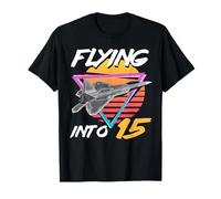 Volando hacia 15 cumpleaños de avión de combate de quince años Camiseta
