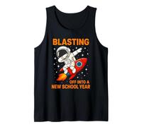 Volando hacia el Nuevo año Escolar Astronauta Dab Rocket Camiseta sin Mangas