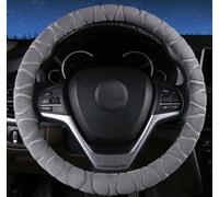 Volant couverture fausse fourrure hiver chaud volant s’adapte la plupart voiture 37cm 38cm taille accessoires intérieurs gris