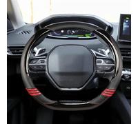 Volante Accesorios De Coche En Forma De D De Cuero De Microfibra Embellecedor para Cubierta del Volante para Peugeot 508 3008 GT 4008 5008 2017 2018 2019(Negro)