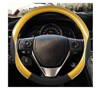 Volante automóvi Cubiertas para Toyota para RAV4 2013-2019 Funda Volante Coche 38 Cm Cuero Fibra Carbono(Gold)