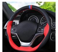 Volante Coche Cubierta Volante Coche Cuero Suave Antideslizante Volante 38 Cm con Accesorios Interiores Automóviles Universal(Negro y Rojo)