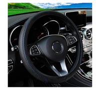 Volante Coche De Masaje Estéreo con Relieve Cuero Sin Anillo Interior Se Adapta A La Cubierta del Volante Funda del Volante(BK Blue)