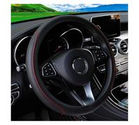 Volante Coche De Masaje Estéreo con Relieve Cuero Sin Anillo Interior Se Adapta A La Cubierta del Volante Protector(BK Red)