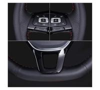 Volante Coche para Punto para Linea para Qubo Cubierta Trenzada Volante Coche Personalizada Costura A Mano(Black Thread)