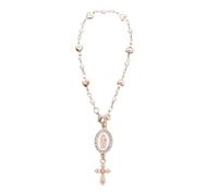 Volante Cruz Charm Manillar Rosario con Virgen María Charm
