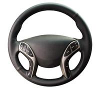 Volante Cubierta Para Hyundai Para Elantra 2011-2016 Para Avante Para i30 2012-2016 Funda Volante Cuero Artificial Negro Coche Protector Volante(Black Thread)