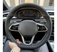 Volante Cubierta Protector Antideslizante Cuero Microfibra Volante Coche Trenza Para VW Para Atlas Para Golf 8 Para Mk8 Para Jetta Para Passat(White Thread)