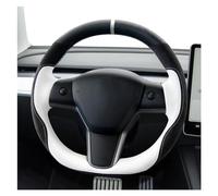 Volante Cubierta Protector para Volante De Coche para Tesla para Modelo 3 2017-2022 Accesorios De Interior De Coche Trenza Blanca para Volante Funda Volante Coche(C)