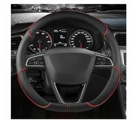 Volante Cubierta Protector Volante Coche Cuero Microfibra 38 Cm Antideslizante para Seat para Tarraco para Arona para Ateca para Ibiza para Toledo para MII para Leon Funda Volante Coche (Color : Red