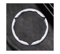 Volante Cubierta Protectora Refuerzo Manija Rueda Protector Universal Fibra Carbono para Dirección Coche Tarjeta Antideslizante 38cm Auto Cubierta(Blanco,2 pcs)