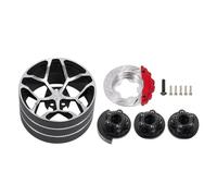 Volante de Aluminio CNC con Disco de Freno for transmisor RC for TQI for FL-ysky Noble NB4 DumboRC X6 X4 SANWA MT44 Futaba(Schwarz)