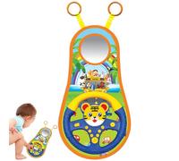 Volante de automóvil simulado, para el Asiento Trasero del automóvil,Juguete directorio Juego práctica 360 Grados Juguete con música, Asien